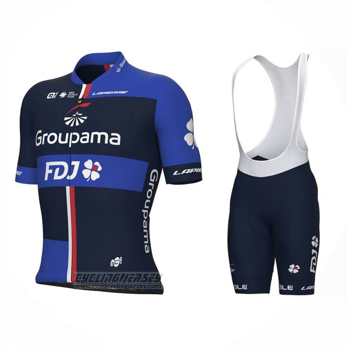 2023 Cycling Jersey Groupama-FDJ Blue Short Sleeve And Bib Short